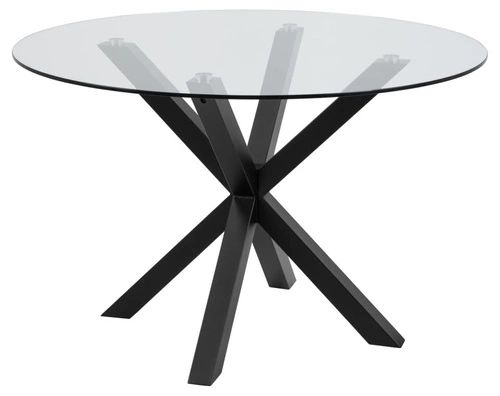 Stół okrągły szklany Heaven 119 cm do jadalni nowoczesny czarny loftowy Actona