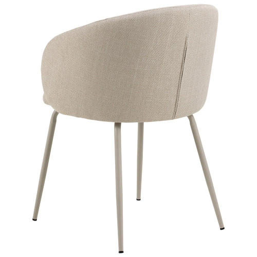 Krzesło tapicerowane Eleonor beżowe Actona do jadalni skandynawskie z podłokietnikami