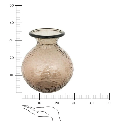 Wazon szklany Alric brązowy 33 cm dekoracyjny na kwiaty nowoczesny Atmosphera