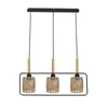 Lampa wisząca Crown czarny 3x40W E27  abażur beżowy