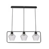 Lampa wisząca Niko czarny 3x40W E27  klosz bezbarwny karbowany