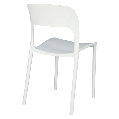 Krzesło do jadalni i ogrodu Flexi białe z tworzywa sztaplowane nowoczesne Intesi