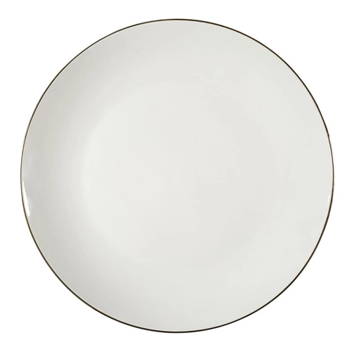 Porcelanowa zastawa obiadowa Erina Intesi 12-elementowa biała ze złotem na 4 osoby