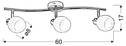 Lampa sufitowa Bars listwa 3x40W G9  chrom (bż)