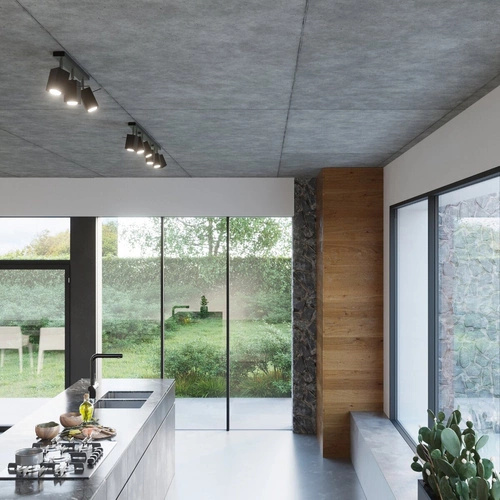 Plafon sufitowy MERIDA 4 czarny kwadratowy nowoczesny do salonu i kuchni Sollux