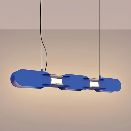 Lampa wisząca LED CHAIN 91 ultramaryna do salonu nowoczesna