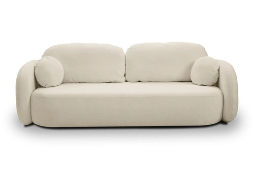 Sofa rozkładana Salby 3 osobowa z funkcją spania i pojemnikiem beżowa do salonu