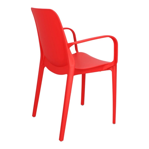Krzesło ogrodowe z podłokietnikami Ginevra SCAB Design czerwone, sztaplowane nowoczesne z tworzywa