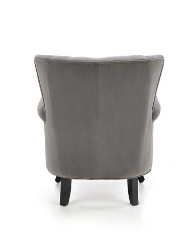 Fotel wypoczynkowy Vader welurowy szary do salonu nowoczesny aksamitny Intesi