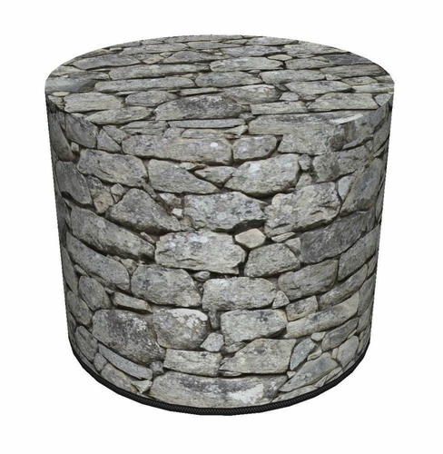 Pufa okrągła Castle Intesi multikolor nowoczesna tapicerowana do salonu i sypialni 40 cm