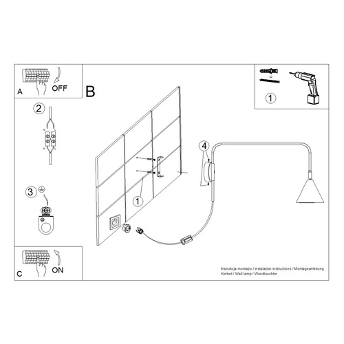 Nowoczesny kinkiet ścienny NOX biały metalowy do sypialni i salonu SOLLUX LIGHTING 61 cm