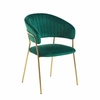 Krzesło Glamour velvet zielone/ złote   