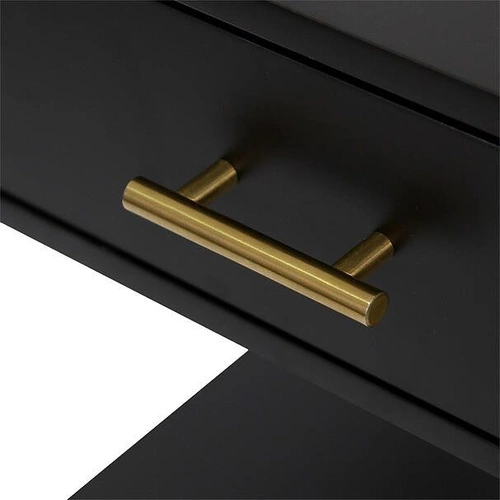 Biurko do pracy Tedy czarne z szufladami i półkami, nowoczesne loftowe 110 cm Atmosphera