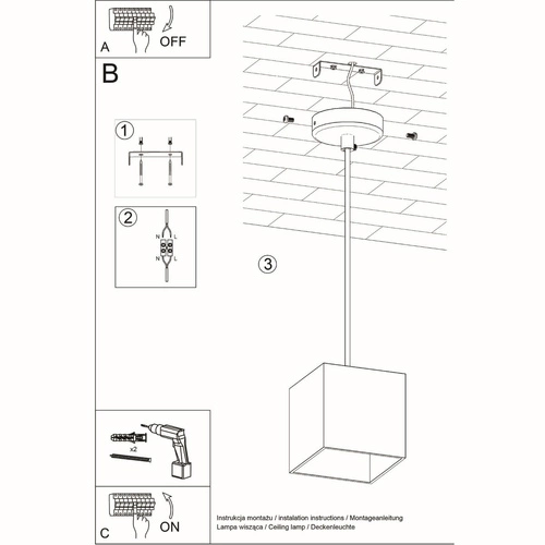 Lampa wisząca Quad czarna nowoczesna pojedyncza do kuchni i nad stół jadalniany