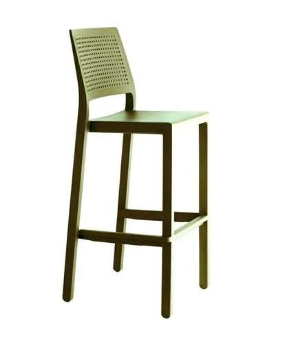 Hoker Emi 65 cm zielony nowoczesny z oparciem do kuchni i jadalni z tworzywa sztaplowany