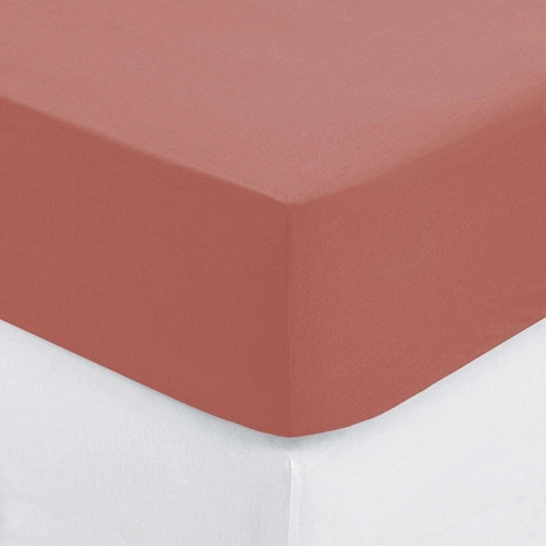 Prześcieradło z gumką 90 x 190 cm  z zakładką 30 cm bawełna różowa