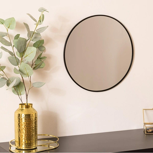 Lustro okrągłe Alice 38 cm czarne na ścianę do przedpokoju i sypialni Atmosphera