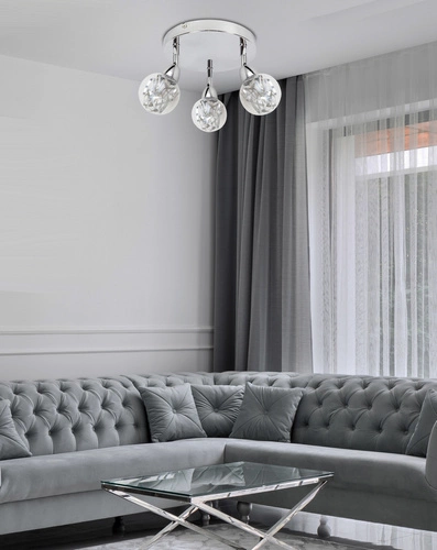 Plafon LED do salonu Bolo chrom nowoczesny okrągły 40 cm Candellux Lighting