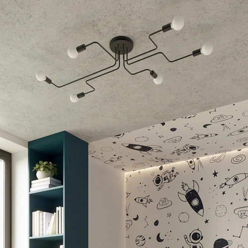 Kinkiet ścienny VECTOR czarny loftowy stalowy do salonu i sypialni SOLLUX LIGHTING