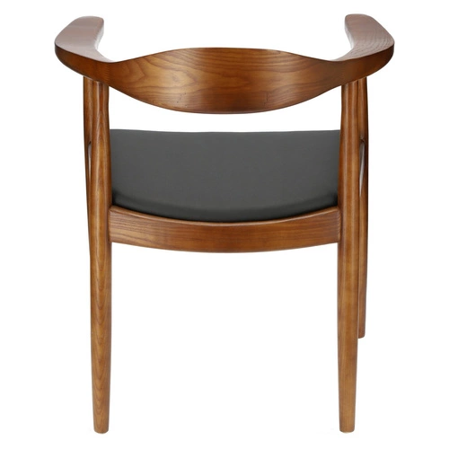 Krzesło drewniane President D2.DESIGN do jadalni z podłokietnikami retro tapicerowane eco skóra