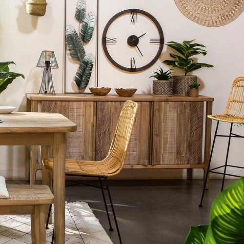 Komoda drewniana Banila 160 cm naturalna akacja rustykalna do salonu Atmosphera