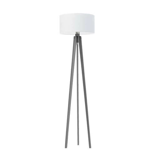 Lampa podłogowa MIAMI abażur biały stelaż popielaty