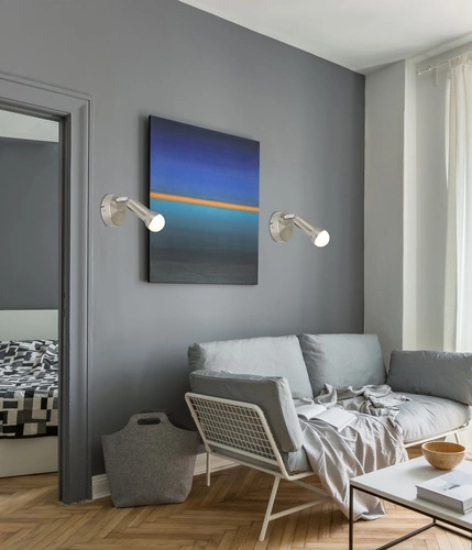 Kinkiet ścienny Arc nowoczesny metalowy srebrny z ruchomym kloszem do sypialni i salonu CANDELLUX