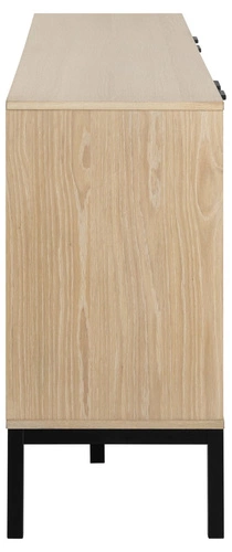 Komoda Kensington 180 cm dąb bielony nowoczesna na nóżkach z półkami do salonu Actona