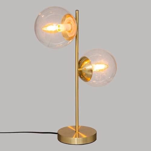 Lampka nocna glamour szklana Collectionneur złota do sypialni i salonu Atmosphera 48 cm