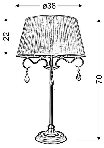 Lampa stołowa Fiesta 3x40W E14 patyna