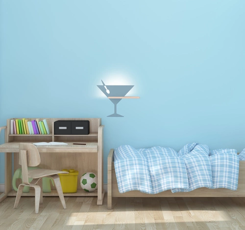 Kinkiet ścienny LED Piccolo niebieski nowoczesny do pokoju dziecięcego i młodzieżowego