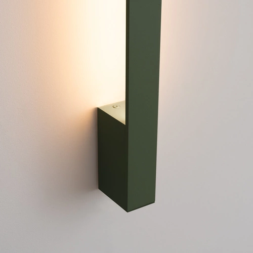 Nowoczesny kinkiet ścienny LED LAHTI 90 zielony oliwkowy aluminium do salonu i sypialni Thoro