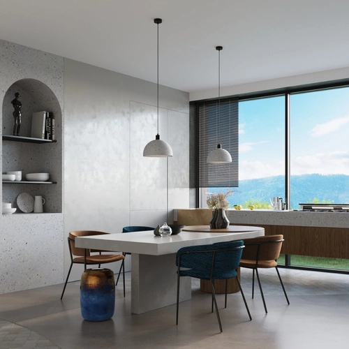 Lampa wisząca betonowa PABLITO szara nowoczesna do salonu i jadalni Sollux 30 cm
