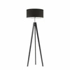 Lampa podłogowa HAITI abażur brązowy stelaż hebanowy