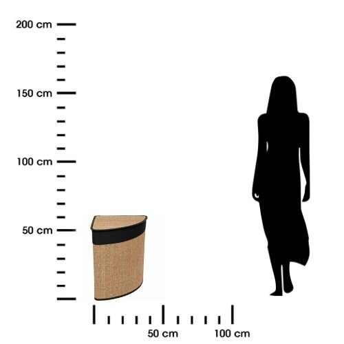 Bambusowy narożny kosz na pranie do łazienki 48L 5five simply smart styl skandynawski