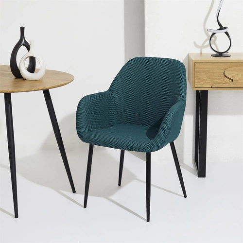 Krzesło tapicerowane Lavia Intesi turkusowe z podłokietnikami do jadalni i salonu nowoczesne