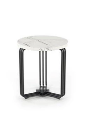 Stolik kawowy Lintica okrągły biały marmur nowoczesny loft do salonu Intesi 40 cm