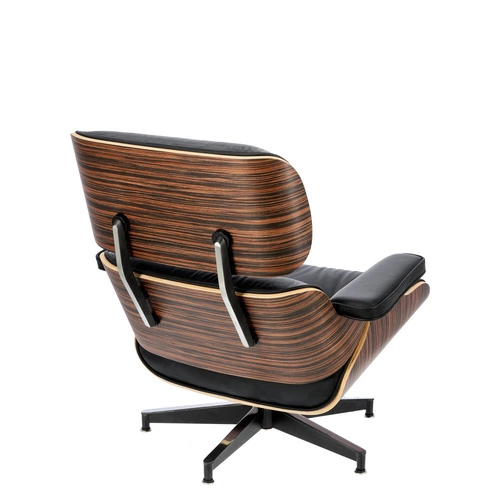 Fotel do salonu Vip D2.DESIGN czarny skórzany nowoczesny obrotowy glamour z podłokietnikami