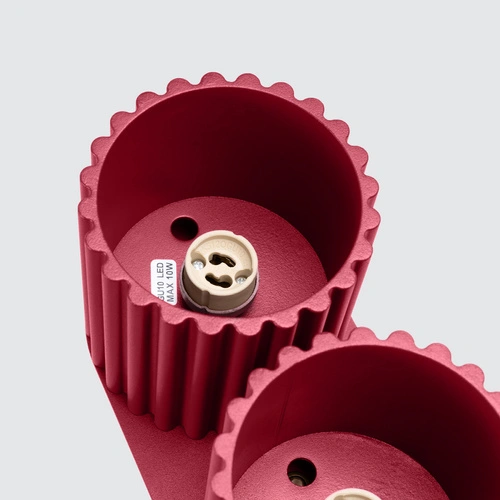 Plafon sufitowy AURA 2 burgund nowoczesny okrągły do salonu i kuchni aluminium