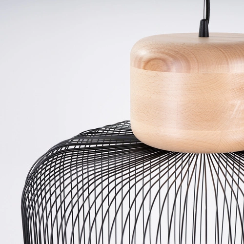 Lampa sufitowa GABBIA 55 czarna industrialna nad stół do salonu i jadalni