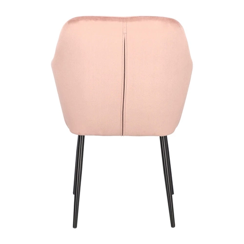 Krzesło do jadalni Emilia tapicerowane welur dusty rose z podłokietnikami glamour Actona