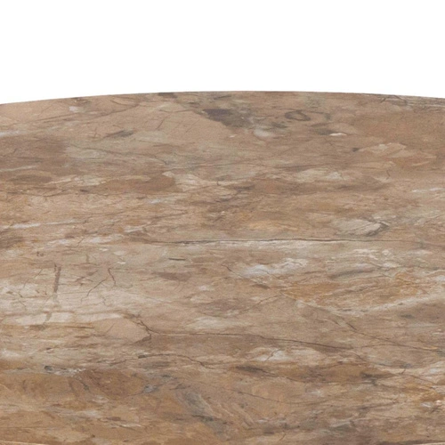 Stolik kawowy Malta okrągły 60 cm beżowy ceramiczny nowoczesny