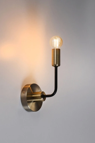 Kinkiet ścienny Saga czarny z patyną nowoczesny metalowy do salonu i sypialni 21 cm