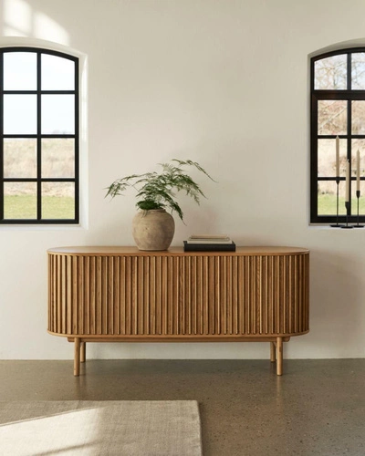 Komoda Carno drewniana ryflowana 160 cm nowoczesna do salonu