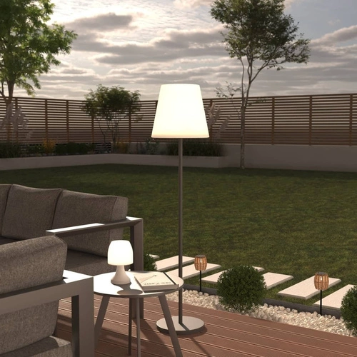 Lampa stojąca LED ogrodowa Rony Atmosphera czarna i biała wodoodporna do tarasu 150 cm