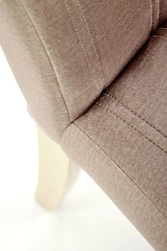 Krzesło tapicerowane Arizona beżowe do jadalni i salonu z drewnianymi nogami Intesi