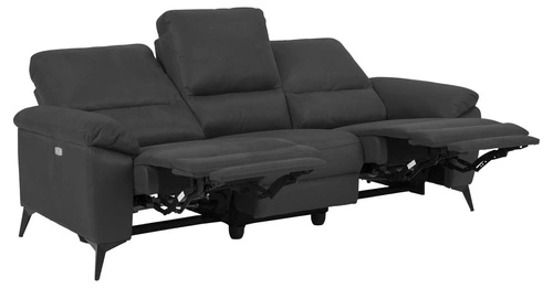 Sofa 3 osobowa Rana szara nowoczesna z regulowanym oparciem do salonu Actona Barry fabric