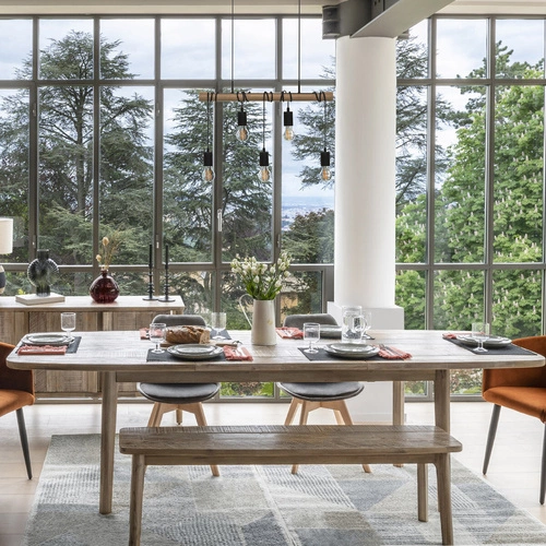 Komoda drewniana Banila 160 cm naturalna akacja rustykalna do salonu Atmosphera