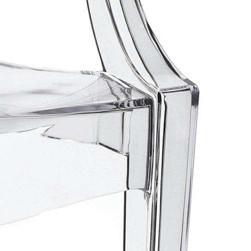 Krzesło transparentne Royal D2.DESIGN do jadalni i salonu ludwikowskie z podłokietnikami