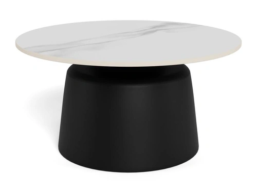 Stolik kawowy Santorini 70 cm okrągły biały ceramiczny do salonu